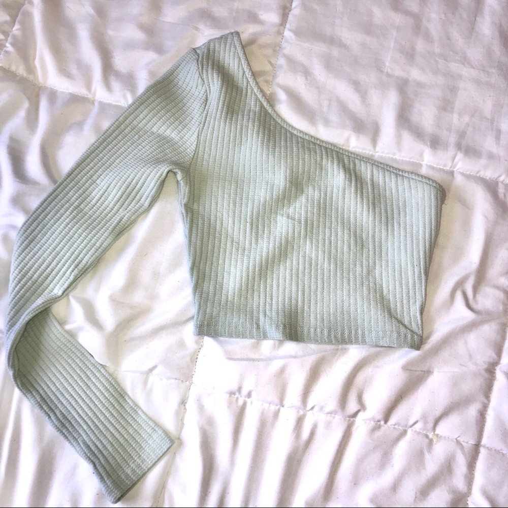 Princess Polly one shoulder ribbed long sleeve